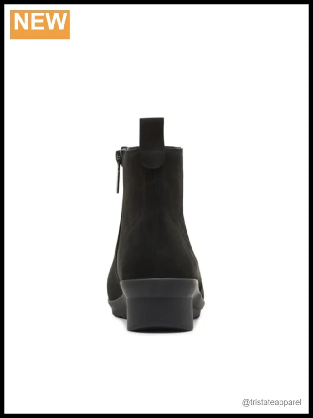 Waterproof Suede Ankle Booties, Pull-On Boots with Wedge Heel